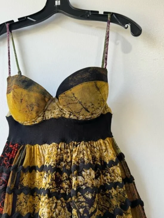 Jean Paul Gaultier Multicolor Patchwork Mini Dress - Yellow, Green, Red, Black - Picture 5 of 8